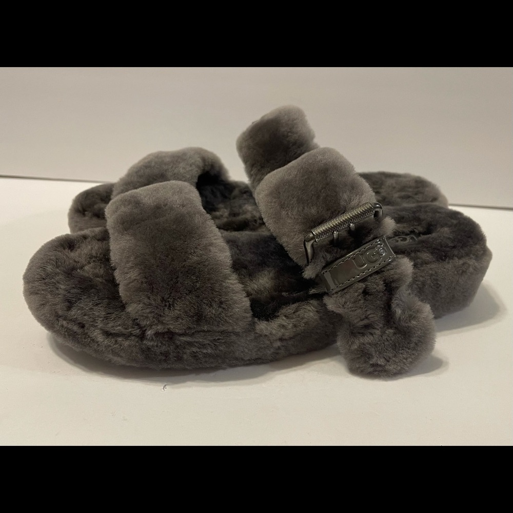 Ugg Fuzz Yeah Slides Charcoal Size 10 - image 7
